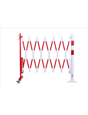 barrière extensible rouge-blanc 3.6m Ø60mm 