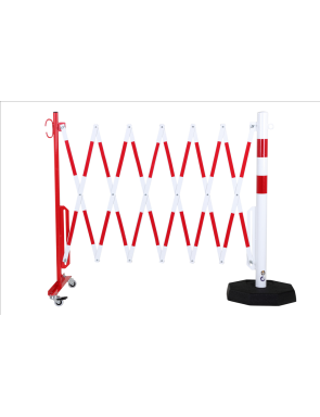 barrière extensible rouge-blanc 3,6m Ø60mm 