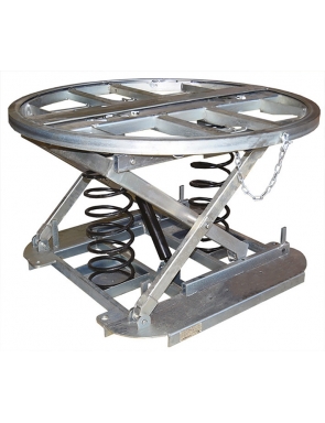 Table élévatrice à niveau constant galvanisée plateau rotatif 2000 kg Fixation:Table élévatrice à niveau constant galvanisée pla